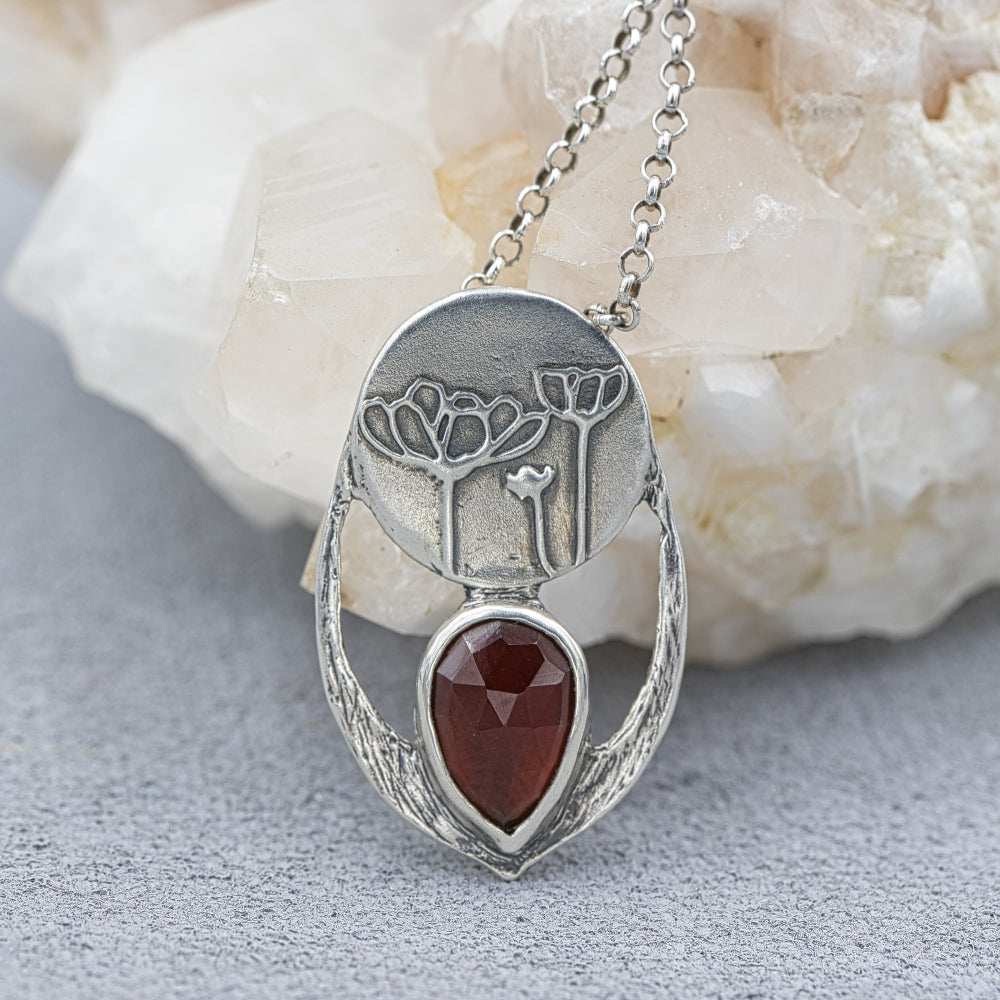 Cosmos Garnet Necklace-Terra Rustica Jewelry