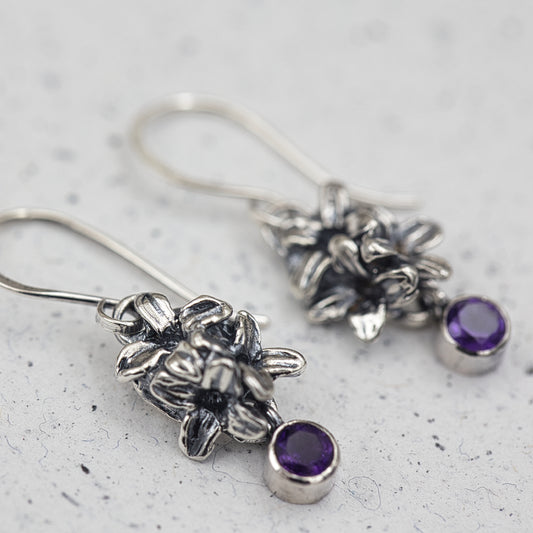 Lilac Bloom Amethyst Earrings