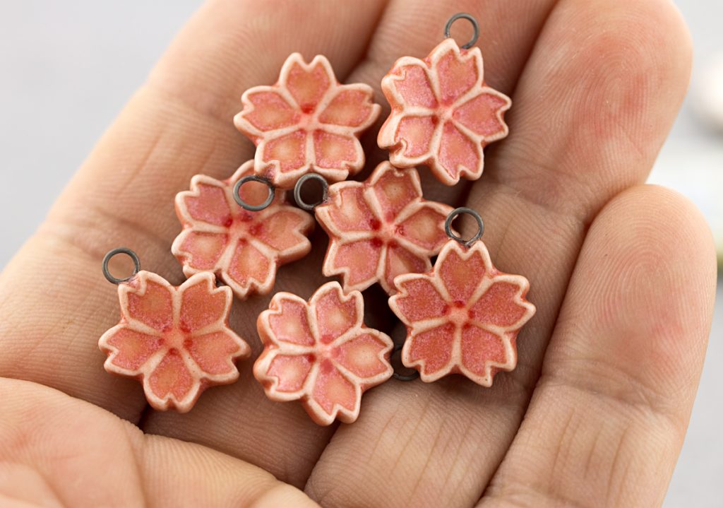 cherry blossom porcelain pendants