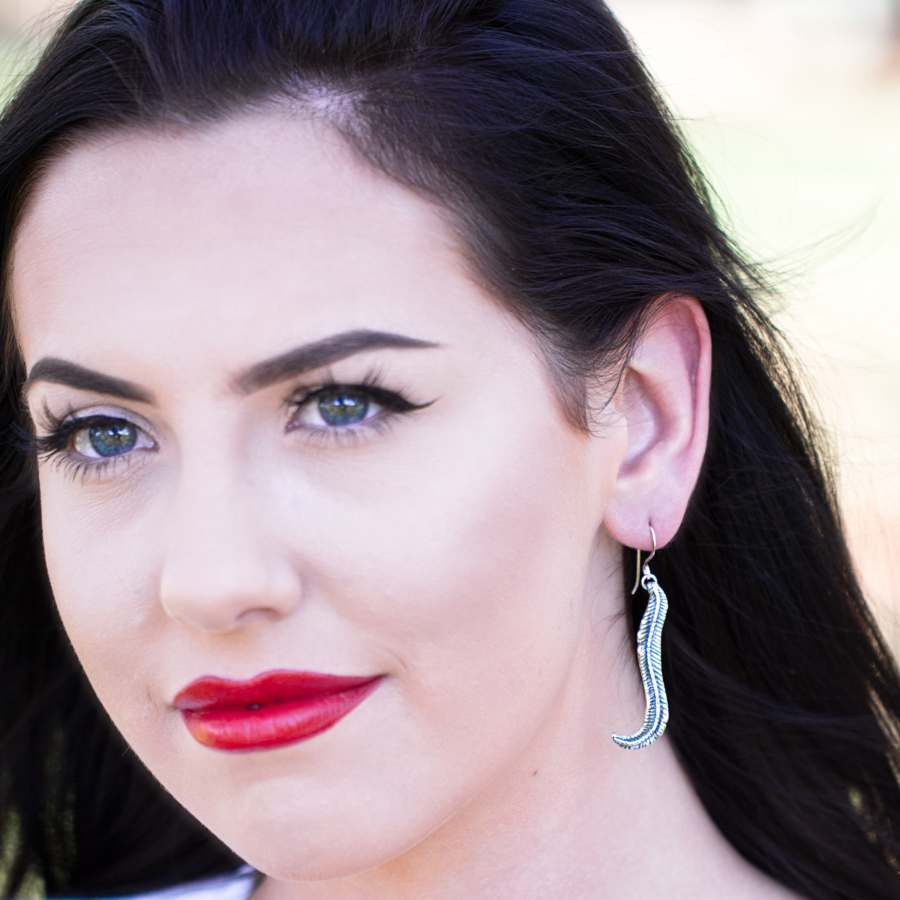 Rooster Tail Feather Earrings-Terra Rustica Jewelry