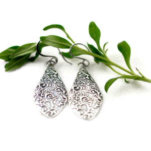 Swirl Leaf Petal Earrings-Terra Rustica Jewelry