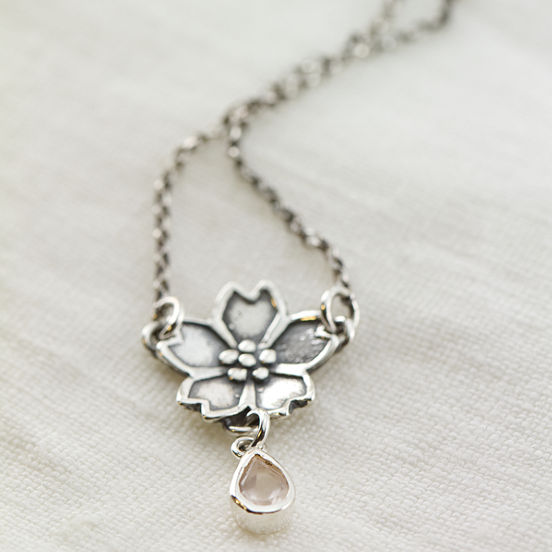 Sakura Cherry blossom Necklace-Terra Rustica Jewelry