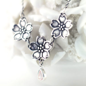 Sakura Cherry Blossom Necklace-Terra Rustica Jewelry