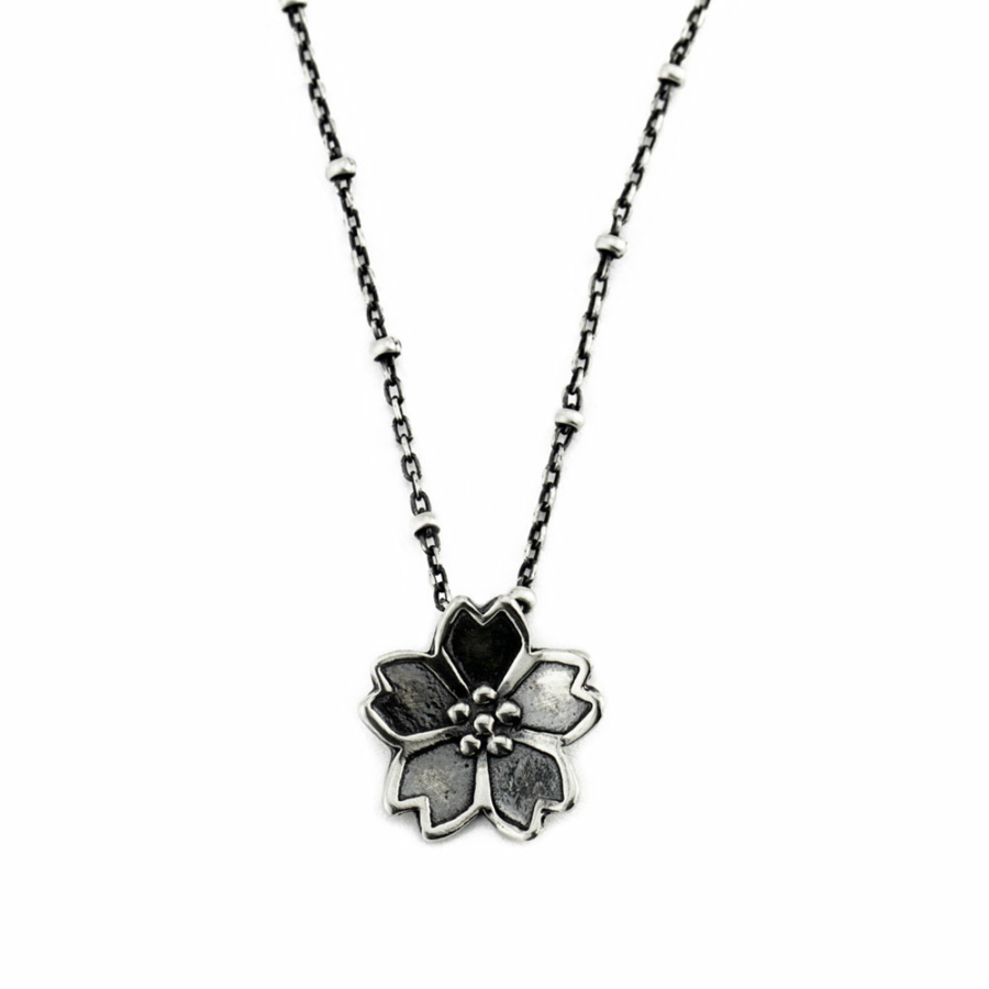 Dainty Sakura Cherry Blossom Necklace-Terra Rustica Jewelry
