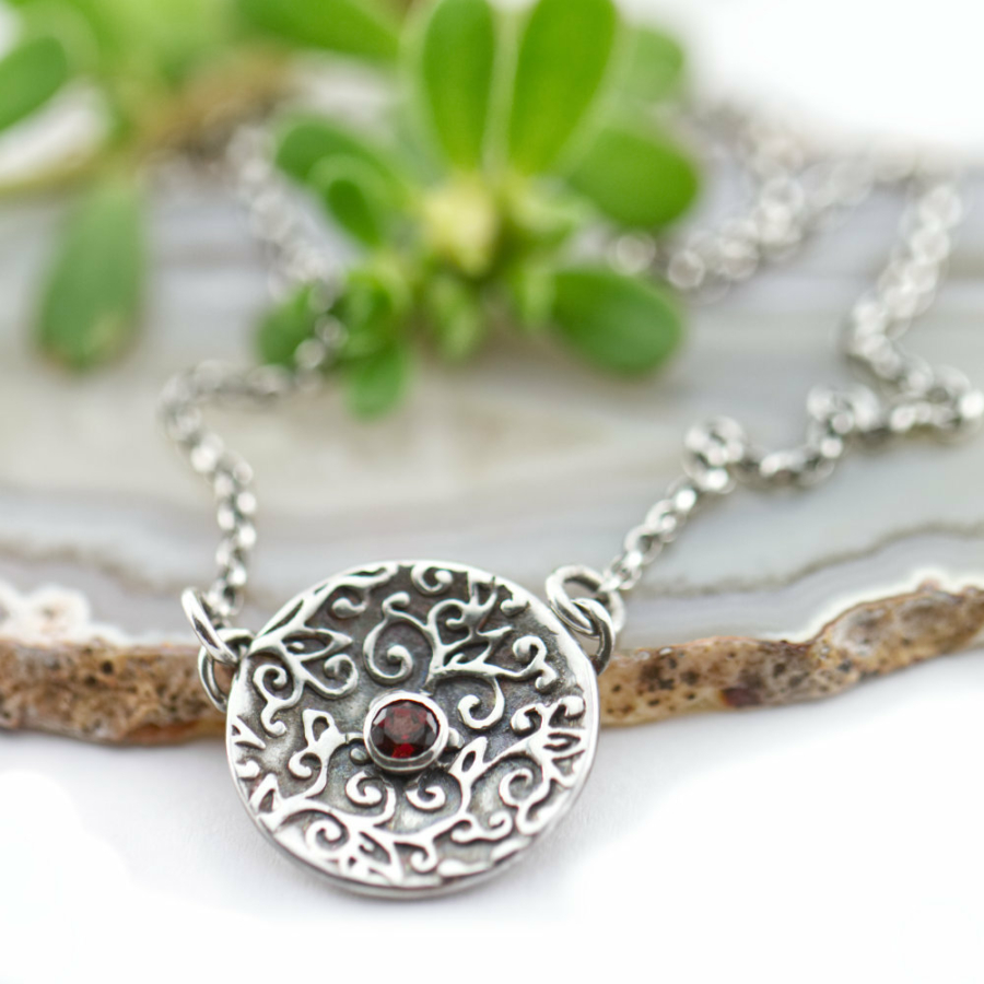 Swirl Leaf Necklace-Terra Rustica Jewelry
