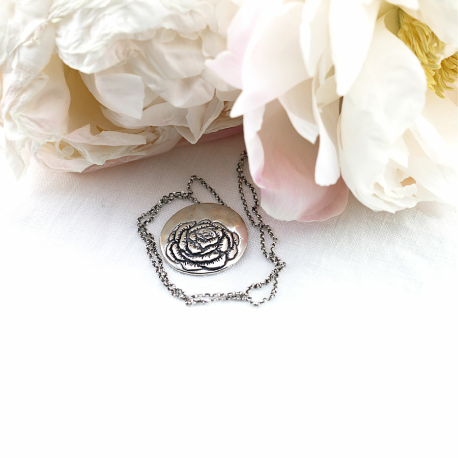 Peony Flower Necklace-Terra Rustica Jewelry