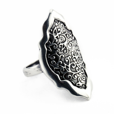 Swirl Leaf Moroccan Ring-Terra Rustica Jewelry