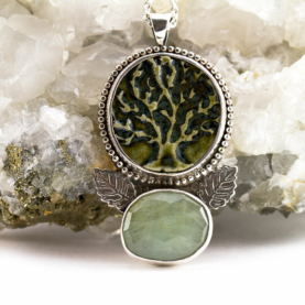 Deep Roots and Aquamarine Necklace-Terra Rustica Jewelry
