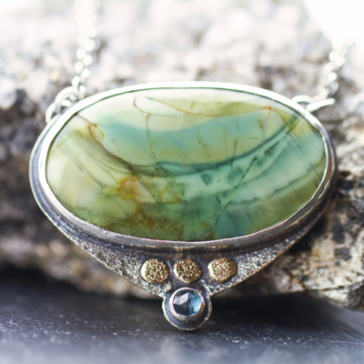 Loon Lake Imperial Jasper Stone Necklace-Terra Rustica Jewelry