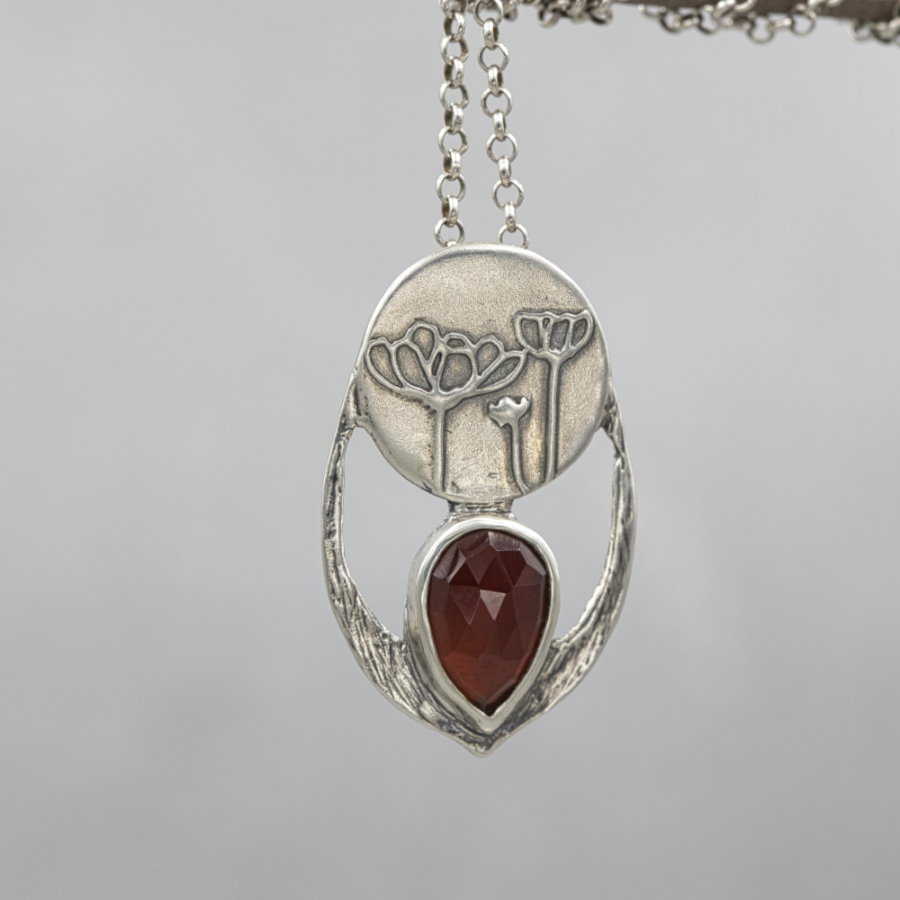 Cosmos Garnet Necklace-Terra Rustica Jewelry